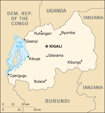 Rwanda Map - Cartina politica
