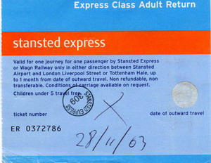 london stansted express ticket